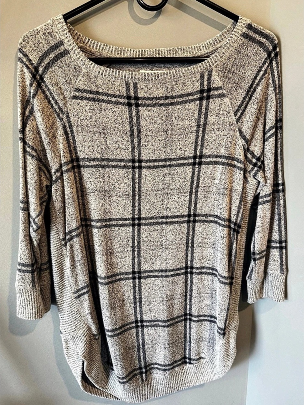 Maurices Plaid Sweater Gray & Black Size XS
